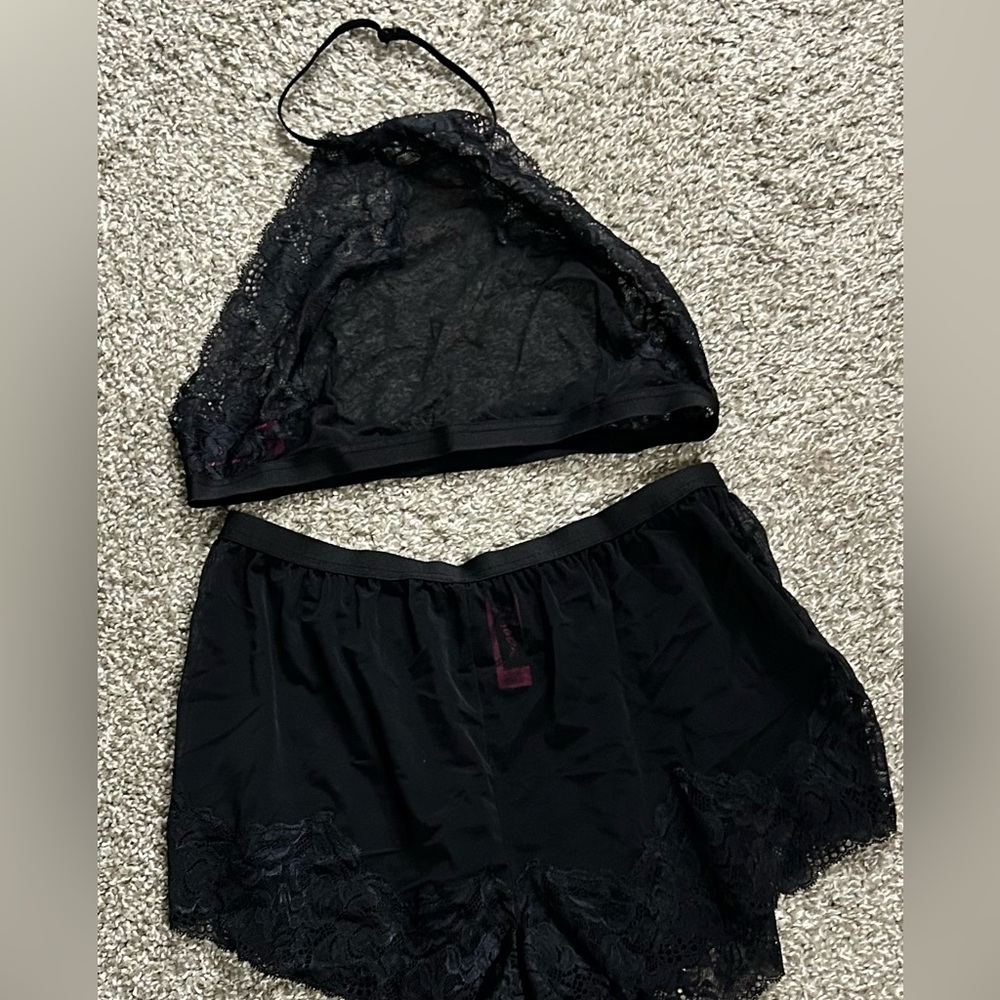 La SENZA Black Lace Bralette and Shorts Set